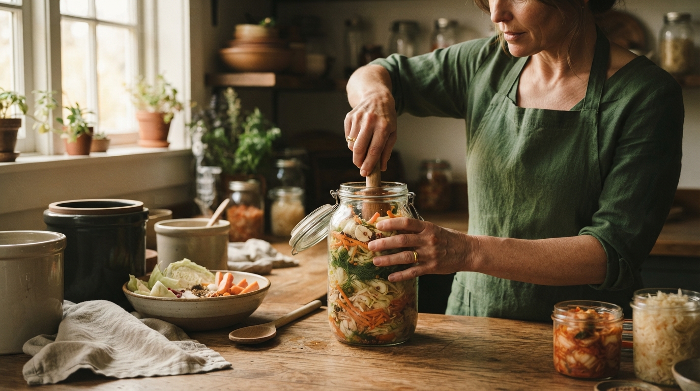 Editorial illustration for How Fermented Vegetables Boost Gut Health