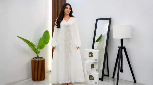 Ksh5ty Fashion White Jalabiyas Styled With Pearls or Gold