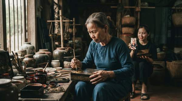Editorial illustration for Marketplace or Story? How Vietnamese Craft Villages Are Choosing Their Digital Path