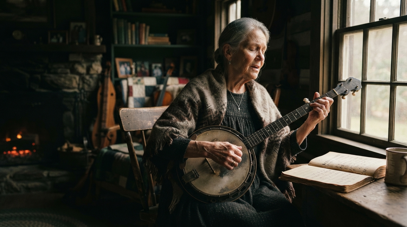 Editorial illustration for The Story in the Song: How Appalachian Ballads Preserved a Region's Identity